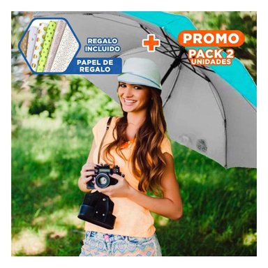 PACK2 CUBRESOL PLEGABLE PORTATIL FACIL DE GUARDAR COLOR CELESTE Y+PAPEL REGALO