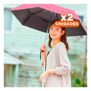 PACK2 CUBRESOL PLEGABLE PORTATIL PARA CARTERA O BOLSILLO COLOR ROSADO URBANO Y+REGALO STICKER