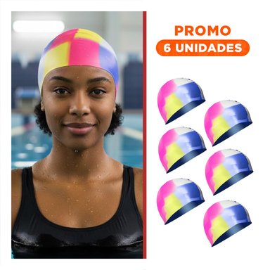 PACK6 PROTECTOR PARA CABEZA DE NATACION BLANCO AMARILLO FUCSIA AZUL COMODO