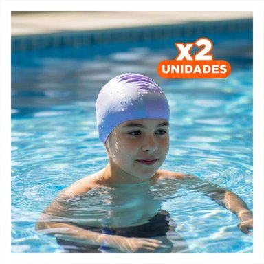 PACK2 CASQUETE NATACION UNISEX RESISTENTE PARA USO FRECUENTE Y+REGALO STICKER