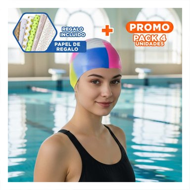 PACK4 ACCESORIO DE NATACION BLANCO AMARILLO FUCSIA AZUL AJUSTABLE Y+PAPEL REGALO