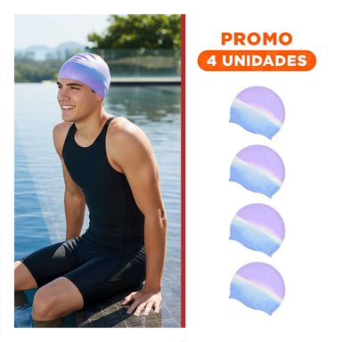 PACK4 PROTECTOR NATACION UNISEX PARA LA CABEZA FLEXIBLE PARA USO DIARIO Y+REGALO STICKER