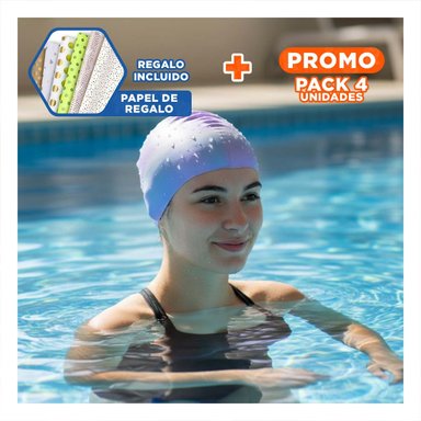 PACK4 PROTECTOR NATACION UNISEX PARA LA CABEZA LIGERO PARA ENTRENAMIENTO Y+PAPEL REGALO