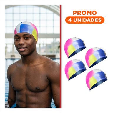 PACK4 PROTECTOR PARA CABEZA DE NATACION BLANCO AMARILLO FUCSIA AZUL Y+REGALO STICKER