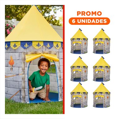 PACK6 CARPA DE NIÑO DE CAMPO MG-801 EB AMARILLO PARA CAMPING Y JUEGOS