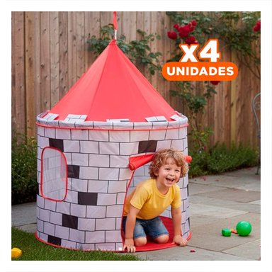 PACK4 PABELLON DE NIÑO DE CAMPO MG-801 EB ROJO PARA AVENTURAS AL AIRE LIBRE