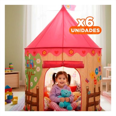 PACK6 TOLDO DE NIÑO DE CAMPO MG-801 EB ROSADO PARA ACTIVIDADES RECREATIVAS Y+REGALO STICKER