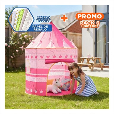 PACK6 TIENDA DE NIÑA DE CAMPO MG-LZ801 ROSADO PARA ACTIVIDADES INFANTILES Y+PAPEL REGALO