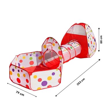 PACK2 REFUGIO DE NIÑO DE CAMPO 3 PIEZAS MG-16335 EB ROJO PARA JUEGOS Y+REGALO STICKER - 4