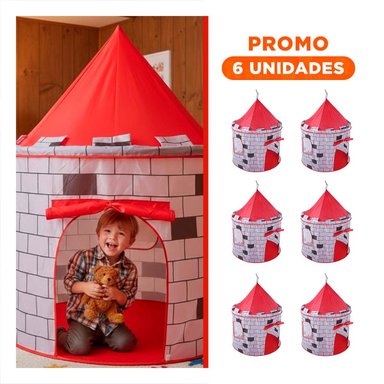 PACK6 CARPA COMPACTA DE NIÑO DE CAMPO MG-801 EB ROJO PARA DIVERSION