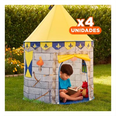 PACK4 PABELLON PORTATIL DE NIÑO DE CAMPO MG-801 EB AMARILLO PARA ACTIVIDADES