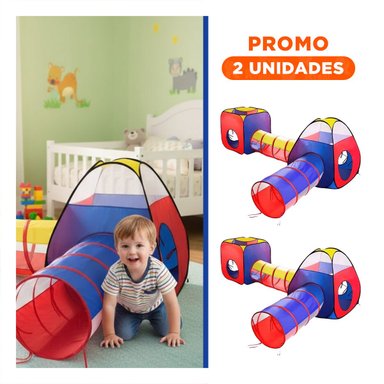 PACK2 CARPA PORTATIL DE NIÑO DE CAMPO 4 PIEZAS MG-H817 EB PARA AVENTURAS