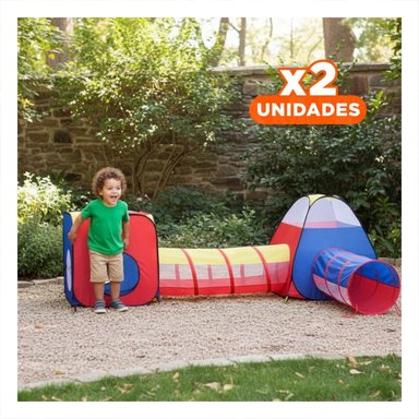 PACK2 REFUGIO PORTATIL DE NIÑO DE CAMPO 4 PIEZAS MG-H817 EB PARA JUEGOS Y+REGALO STICKER