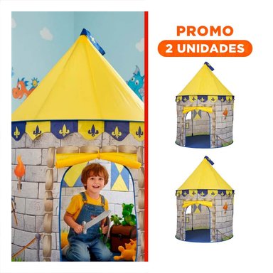 PACK2 CARPA PORTATIL DE NIÑO DE CAMPO MG-801 EB AMARILLO PARA AVENTURAS