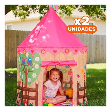 PACK2 REFUGIO COMPACTO DE NIÑO DE CAMPO MG-801 EB ROSADO PARA ACTIVIDADES Y+REGALO STICKER