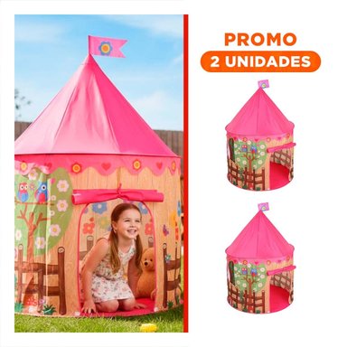 PACK2 CARPA COMPACTA DE NIÑO DE CAMPO MG-801 EB ROSADO PARA DIVERSION