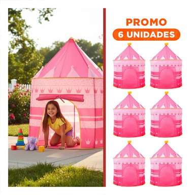 PACK6 CARPA DE NIÑA DE CAMPO MG-LZ801 ROSADO PARA CAMPING Y AVENTURAS