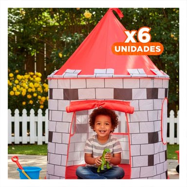PACK6 REFUGIO COMPACTO DE NIÑO DE CAMPO MG-801 EB ROJO PARA ACTIVIDADES Y+REGALO STICKER