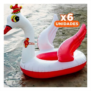 PACK6 SALVAVIDAS CISNE 30 X 21 CM FACIL DE USAR Y LUDICO PARA NIÑOS Y+REGALO STICKER