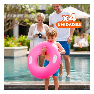 PACK4 JUGUETE CON ASA FUCSIA 76 CM SEGURO Y DIVERTIDO PARA PISCINA Y NIÑOS