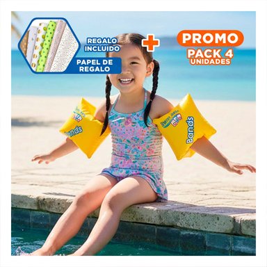 PACK4 ACCESORIO ACUATICO DE BRAZO 30 X 15 CM DIVERTIDO Y LIGERO PARA NIÑOS Y+PAPEL REGALO