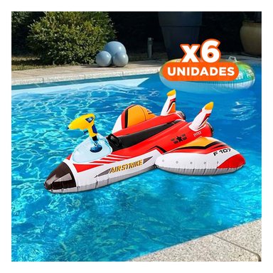 PACK6 FLOTANTE PORTATIL DE AGUA AVION 57536NP RESISTENTE Y FACIL DE USAR Y+REGALO STICKER