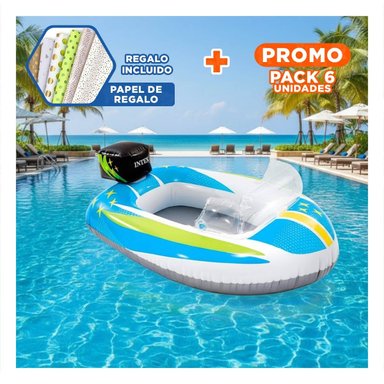PACK6 COLCHONETA PORTATIL DE AGUA 3D CARRO 59380NP COMODA Y SEGURA Y+PAPEL REGALO