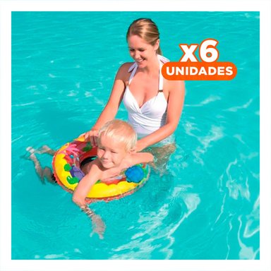 PACK6 FLOTANTE PORTATIL DE AGUA ACUARIO TIBURON 36113 RESISTENTE Y+REGALO STICKER