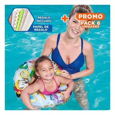 PACK6 COLCHONETA PORTATIL DE AGUA ANIMADO 91004 COMODA Y SEGURA Y+PAPEL REGALO