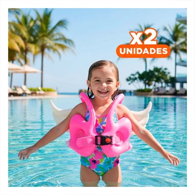 PACK2 JUGUETE CON ALAS ROSADO DIVERTIDO Y ACUATICO PARA PISCINA INFANTIL Y+REGALO STICKER
