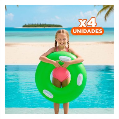 PACK4 JUGUETE CON ASA VERDE 76 CM COLORIDO Y SEGURO PARA JUEGOS EN PISCINA