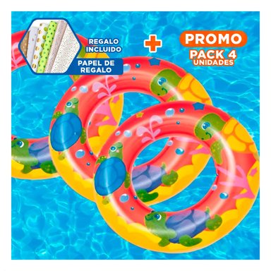 PACK4 FLOTANTE DE PISCINA ACUARIO TIBURON 36113 SEGURO Y COMODO PARA NINOS Y+PAPEL REGALO