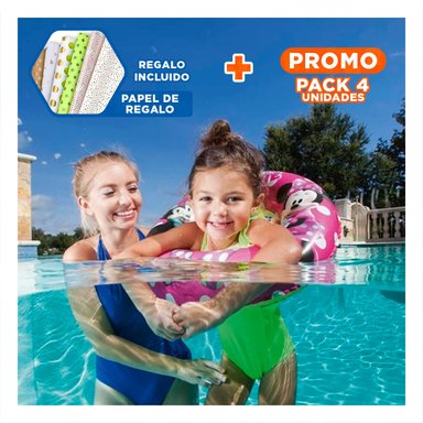 PACK4 FLOTANTE DE PISCINA ANIMADO 91040 SEGURO Y COMODO PARA NINOS Y+PAPEL REGALO