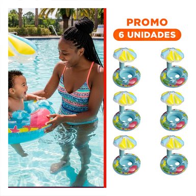 PACK6 INFLABLE DE FLOR CELESTE COLORIDO Y SEGURO PARA JUEGOS EN AGUA