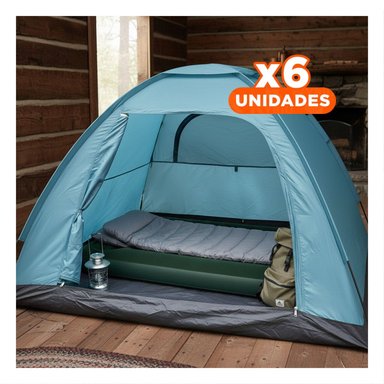 PACK6 COLCHONETA COMODA TWIN 1 PLAZA COD 66950 INFLABLE Y FACIL DE GUARDAR Y+REGALO STICKER