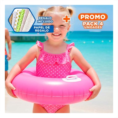 PACK4 JUGUETE CON ASA FUCSIA 76 CM LUDICO Y FACIL DE USAR EN PISCINA INFANTIL Y+PAPEL REGALO