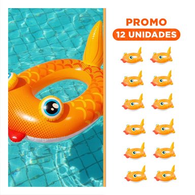 PACK12 COLCHONETA INFLABLE 3D PEZ 59380NP COMODA Y DURADERA PARA PISCINA Y+REGALO STICKER