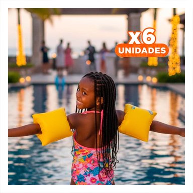 PACK6 PROTECTOR FLOTANTE DE BRAZO 30 X 15 CM SEGURO PARA NIÑOS EN PISCINA Y+REGALO STICKER
