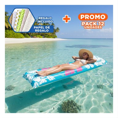 PACK12 COLCHON DE AIRE 59720NP CELESTE COMODO Y RESISTENTE PARA DORMIR Y+PAPEL REGALO