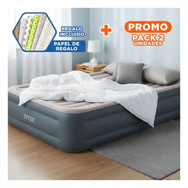 PACK2 CAMA DE AIRE PLUS COD 64126NP COMODA Y PORTATIL PARA DESCANSO Y+PAPEL REGALO