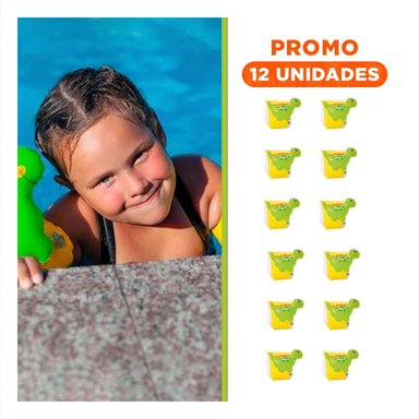 PACK12 BRAZALETE INFANTIL PORTATIL DE AGUA DINOSAURIO 56664NP SEGURO Y COMODO Y+REGALO STICKER