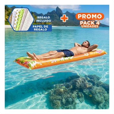 PACK4 CAMA PORTATIL INFLABLE 59720NP COMODA Y RESISTENTE Y+PAPEL REGALO