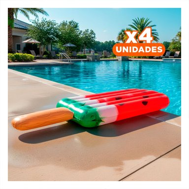 PACK4 JUGUETE SANDIA LUDICO Y COLORIDO PARA DIVERSION EN PISCINA 191 X 76 CM