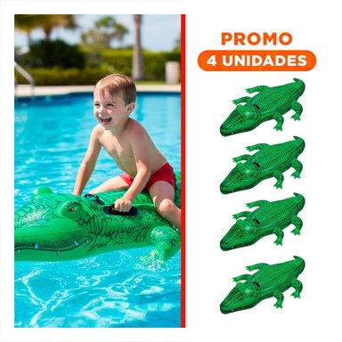PACK4 SALVAVIDAS COCODRILO 203 X 114 CM FACIL DE USAR Y LUDICO PARA NIÑOS Y+REGALO STICKER