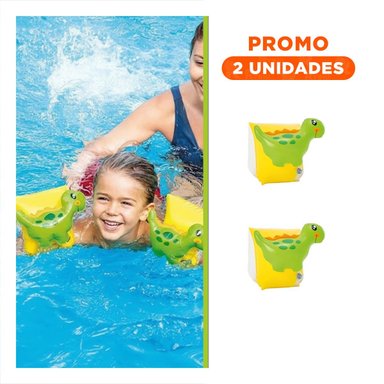PACK2 FLOTADOR PORTATIL INFANTIL DINOSAURIO 56664NP SEGURO Y COMODO PARA ACTIVIDADES