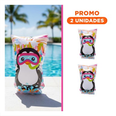 PACK2 FLOTADORES DIVERTIDOS ANIMALES ACUATICOS PINGUINO 32102 PARA PISCINA Y PLAYA