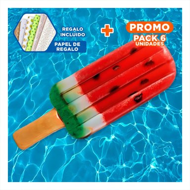 PACK6 SALVAVIDAS SANDIA PARA PISCINA Y ENTRETENIMIENTO INFANTIL 191 X 76 CM Y+PAPEL REGALO