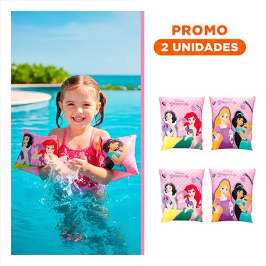 PACK2 ELEMENTO ACUATICO DE BRAZO PRINCESA INFLABLE INFANTIL 23 X 15 CM