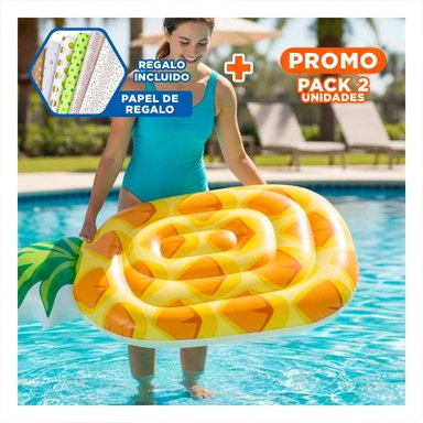 PACK2 JUGUETE PIÑA 124 X 216 CM COLORIDO Y SEGURO PARA JUEGOS EN PISCINA Y+PAPEL REGALO