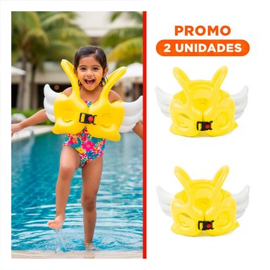PACK2 JUGUETE CON ALAS AMARILLO DIVERTIDO Y SEGURO PARA NIÑOS EN PISCINA